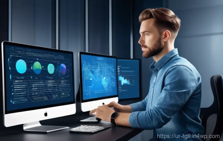 디지털 노마드의 경쟁력 있는 기술 개발 - **Prompt:** A young woman, dressed in a stylish yet modest long-sleeved blouse and trousers, sits at...