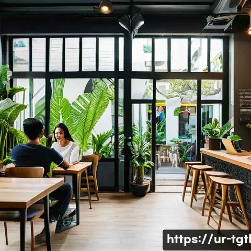 디지털 노마드를 위한 최적의 도시 선정 - A vibrant digital nomad coworking space in Bangkok, Thailand, bustling with diverse professionals us...