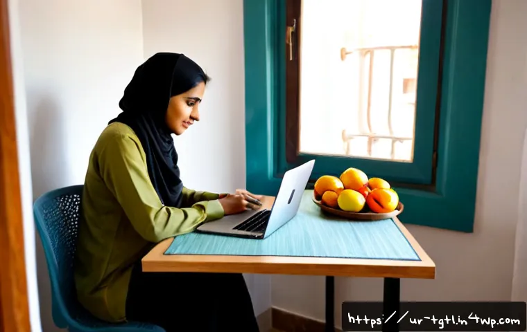 Home 17 디지털 노마드의 생활 습관 변화 - Photorealistic lifestyle scene of a Pakistani digital nomad beginning a healthier workday in a brigh...